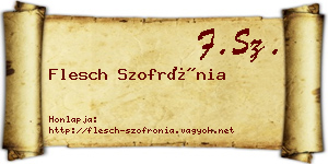 Flesch Szofrónia névjegykártya